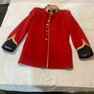Vtg army military marine parade red embroidered mens mess dress jacket small